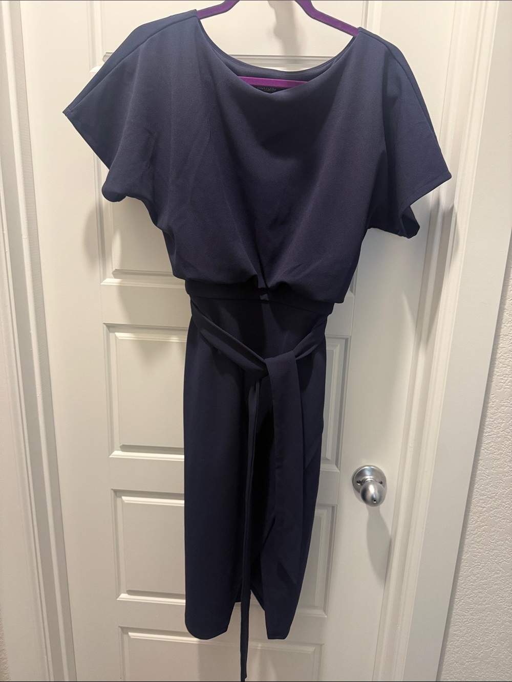 Kensie Dark Navy Self-Tie Dress